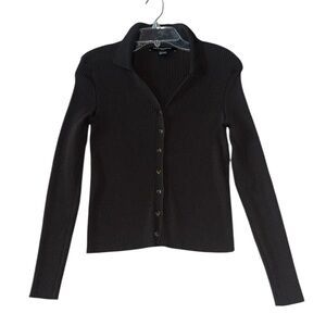 French Connection Brown Ribbed Crew Neck Top size S